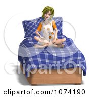 Clipart 3d Young Woman Sitting On Her Bed 1 Royalty Free CGI Illustration by Ralf61