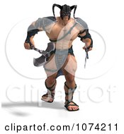 Clipart 3d Strong Barbarian Man Holding A Sword And Axe 2 Royalty Free CGI Illustration by Ralf61 #COLLC1074211-0172