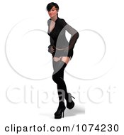 Clipart 3d Goth Woman In Black Clothes Royalty Free CGI Illustration by Ralf61