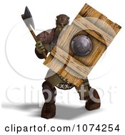 Clipart 3d Fantasy Orc Fighting With An Axe And Shield 1 Royalty Free CGI Illustration by Ralf61