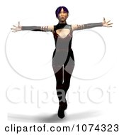 Clipart 3d Female Martial Artist Holding Her Arms Out Royalty Free CGI Illustration by Ralf61