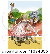 Poster, Art Print Of Octopus Playing Tennis With Other Animals