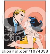 Clipart Retro Pop Art Couple Arguing Royalty Free Vector Illustration by brushingup