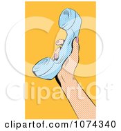 Poster, Art Print Of Retro Pop Art Hand Holding Up A Phone Reciever