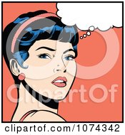 Clipart Retro Pop Art Woman In Deep Thought Royalty Free Vector Illustration by brushingup #COLLC1074342-0171