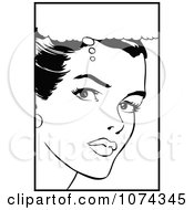 Poster, Art Print Of Black And White Retro Pop Art Woman In Thought