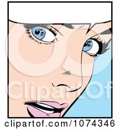 Clipart Surprised Retro Pop Art Woman And Word Balloon Royalty Free Vector Illustration