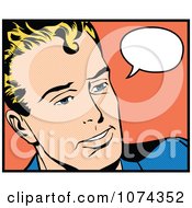 Clipart Retro Pop Art Man With A Speech Balloon 2 Royalty Free Vector Illustration