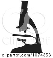 Clipart Black Silhouetted Science Lab Microscope Royalty Free Vector Illustration