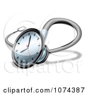 Poster, Art Print Of 3d Clock Face On A Stethoscope