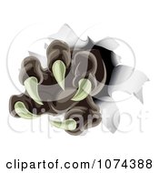 Clipart Werewolf Claw Ripping Through Paper Royalty Free Vector Illustration