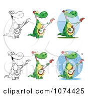 Poster, Art Print Of Guitarist Dinosaur