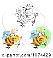 Clipart Queen Bees Royalty Free Vector Illustration