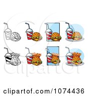 Clipart Cheeseburgers Sodas And French Fries Royalty Free Vector Illustration