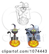 Clipart Halloween Cats Royalty Free Vector Illustration