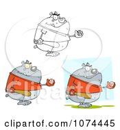 Clipart Baseball Bulldog Royalty Free Vector Illustration