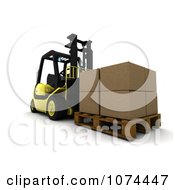 Poster, Art Print Of 3d Pallet And Boxes On A Forklift