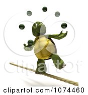 Poster, Art Print Of 3d Tortoise Juggling On A Tightrope