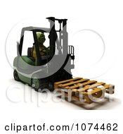 Poster, Art Print Of 3d Tortoise Moving A Pallet On A Forklift