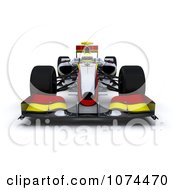 3d Silver F1 Race Car