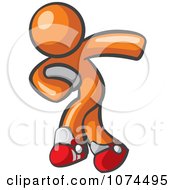 Clipart Orange Man Rugby Player Royalty Free Illustration