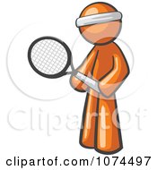 Poster, Art Print Of Orange Man Tennis Player