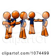 Clipart Orange Man Instructing A Dance Team Royalty Free Illustration