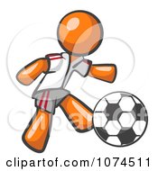 Poster, Art Print Of Orange Man Soccer Player