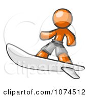 Poster, Art Print Of Orange Man Surfer