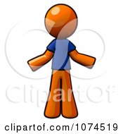 Clipart Shrugging Orange Man Royalty Free Illustration