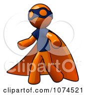 Poster, Art Print Of Orange Man Super Hero With A Cape