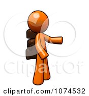Clipart Orange Man Wearing A Hiking Backpack Royalty Free Illustration by Leo Blanchette