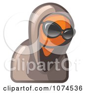 Poster, Art Print Of Hooded Orange Man Wearing Sunglasses