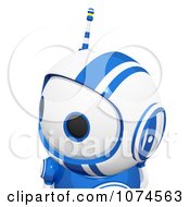Clipart Cute 3d Blueberry Robot Looking Left Royalty Free CGI Illustration by Leo Blanchette