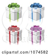 Poster, Art Print Of 3d Gift Boxes With Colorful Bows And Ribbons