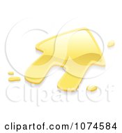 Clipart 3d Liquid Gold House With Splatters Royalty Free Vector Illustration