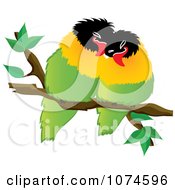 Poster, Art Print Of Two Love Birds Perched On A Branch 3