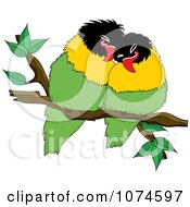Poster, Art Print Of Two Love Birds Perched On A Branch 4