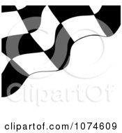 Checkered Racing Flag On White