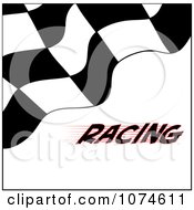 Checkered Racing Flag On White With Text