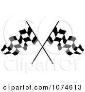 Poster, Art Print Of Two Crossed Checkered Racing Flags 1