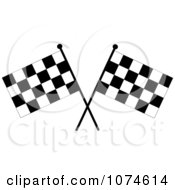 Poster, Art Print Of Two Crossed Checkered Racing Flags 2