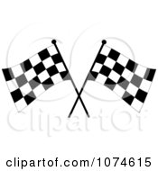Two Crossed Checkered Racing Flags 3