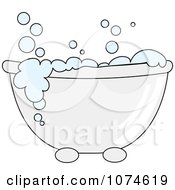 Clipart Tub With Sudsy Blue Bubble Bath 2 Royalty Free Vector Illustration by Pams Clipart