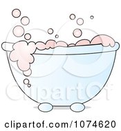 Clipart Tub With Sudsy Pink Bubble Bath Royalty Free Vector Illustration