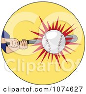 Poster, Art Print Of Baseball Batter Hitting A Ball