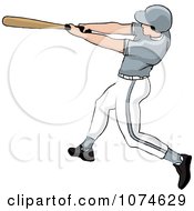 Poster, Art Print Of Baseball Batter Caucasian Man In A Gray Helmet