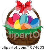 Poster, Art Print Of Dyed Eggs In An Easter Basket 1