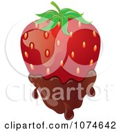 Poster, Art Print Of 3d Strawberry Dipped In Milk Chocolate