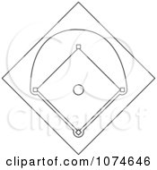 Poster, Art Print Of Outlined Baseball Diamond Field